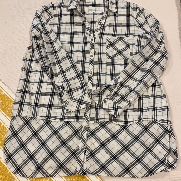 J Jill Mixed Plaid Flannel Button Down Tunic EUC - Picture 2 of 14